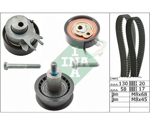 EKSANTRİK GERGİ KİTİ GOLF-BORA-CADDYII-III-GOLF IV-POLO-OCTAVIA 1.4-1.6 16V AFY-AFK 5PARÇA