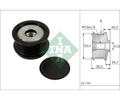 ALTERNATÖR KASNAĞI 39.2mm CMAX-FIESTA VI-FOCUS III-KUGA II-TRANSİT-CONNECT-COURIER 1.5-1.6-2.0TDCİ