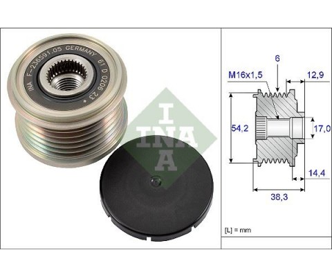 ALTERNATÖR KASNAĞI RULMANLI P206-207-307-308-406-407-PARTNER-C2-C3-C4-C5-C8-XSARA 1.4-1.6-2.0HDI