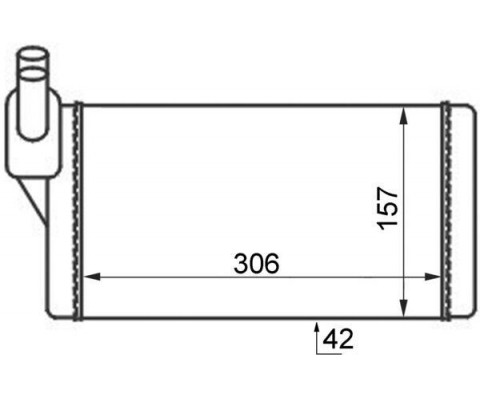 KALORİFER RADYATÖRÜ VW TRANSPORTER T4 1.9D-TD-2.0D-2.4D-2.5D-TD ARKA 306x157x42 AC /-