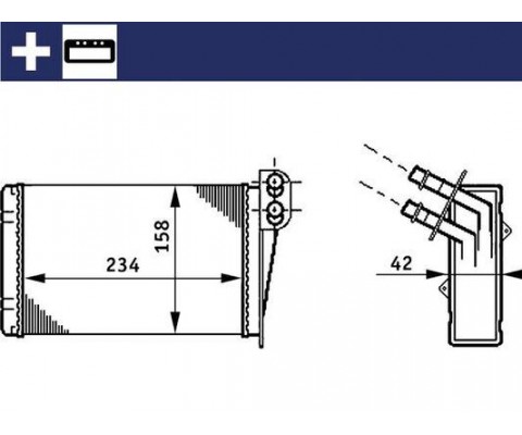 KALORİFER RADYATÖRÜ CLIO II 00 SYMBOL II 08 234x158x42