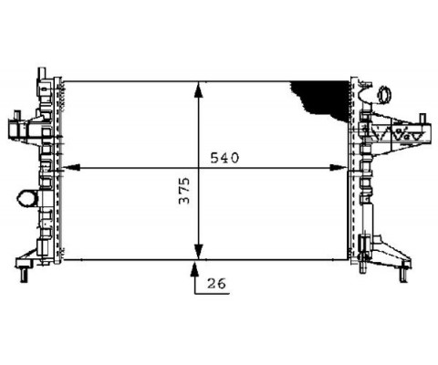 SU RADYATÖRÜ OPEL CORSA C 1.4 1.8 00 COMBO 1.6 1.6CNG 01 TIGRA 1.8 04 MT AC NAC MEKANİK 539x378x24 95513833-9196689