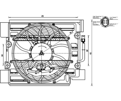 KOMPLE FAN 4KUTUPLU 400 W BMW E39 M51 M57 M62 1995 98