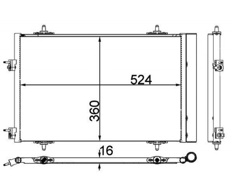 KLİMA KONDENSERİ RADYATÖRÜ PEUGEOT P508 10 CITROEN C5 10 1.6 HDI DV6 THP-VTI EP6