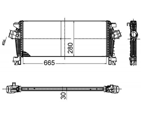 TURBO RADYATÖRÜ INTERCOOLER ASTRA J-CRUZE-ZAFIRA C 1.4 NET-NEL 1.6-1.8 XER-LET-DTL-DTH 665x280x30